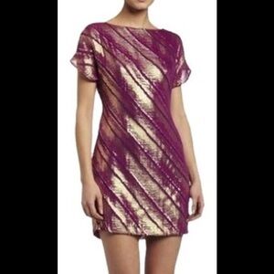 Trina Turk Black & Gold Sands “Ewing” Cocktail Shift Dress Size 2